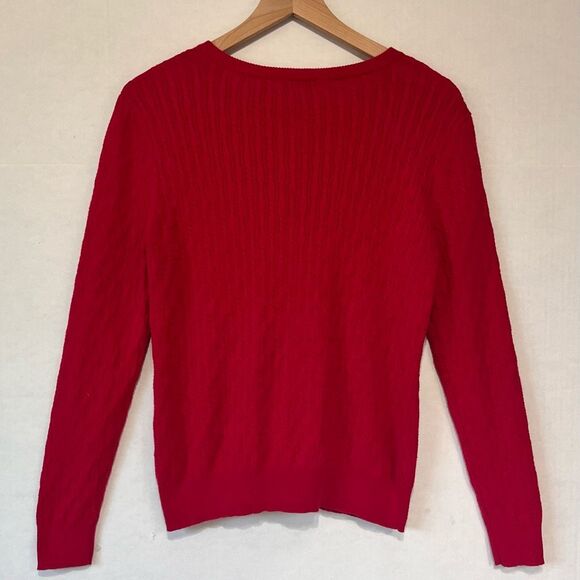 Liz Claiborne Long Sleeve Red Cardigan   Sz L  GUC - Picture 2 of 5